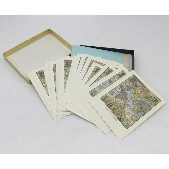 VINTAGE BOOKPLATE MAP OF THE WORLD, 22 NON-PERSONALIZED - Picture 1 of 4